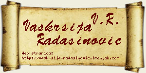 Vaskrsija Radašinović vizit kartica